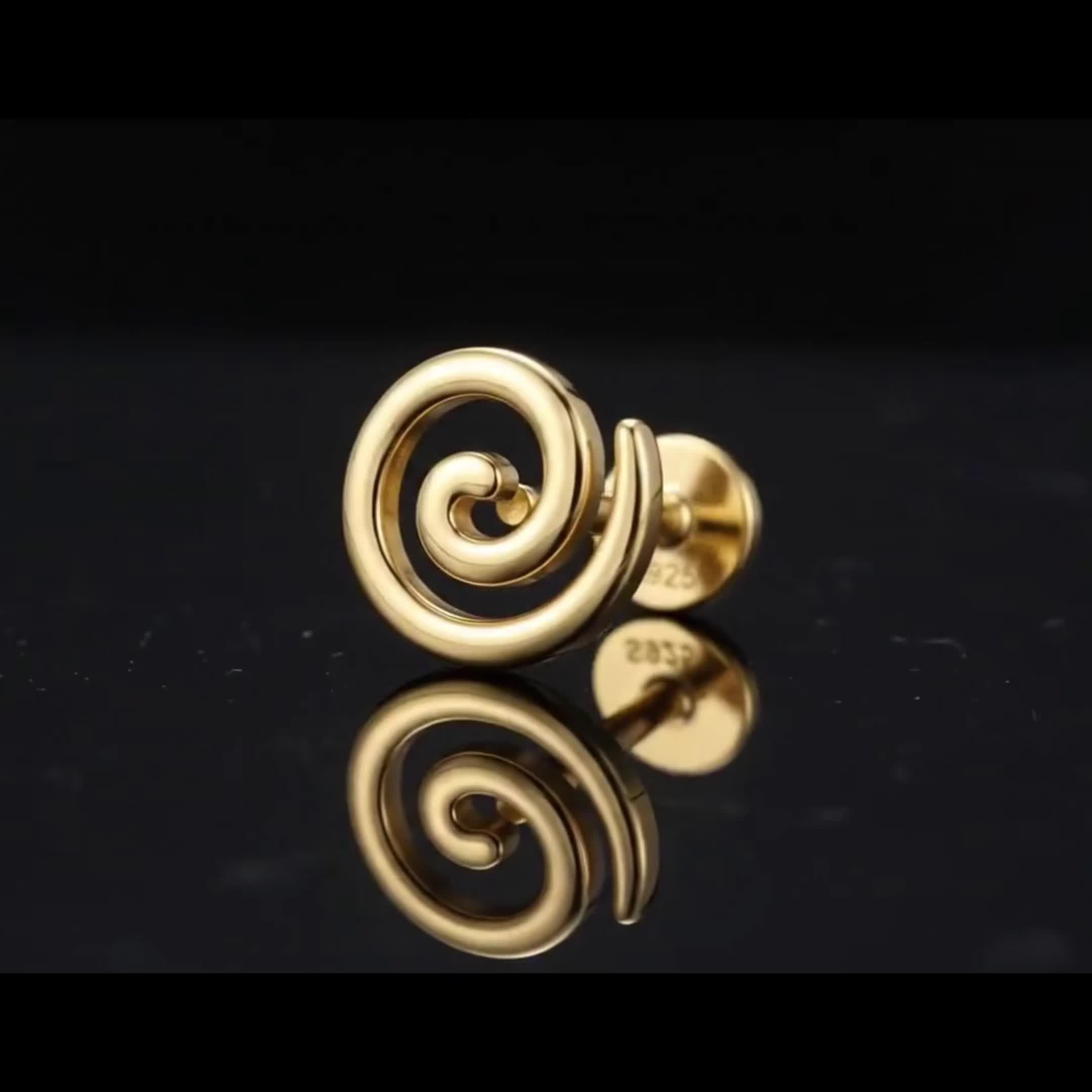 Women's 925 Silver Spiral Stud Earrings — Minimalist Fine Jewellery